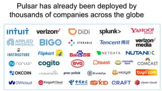 Pulsar has already been deployed by
thousands of companies across the globe
 