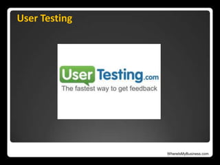 WhereIsMyBusiness.com
User Testing
 