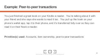 Blockchain Product Design and Development
Example: Peer-to-peer transactions
29
You just finished a great book on your Kin...