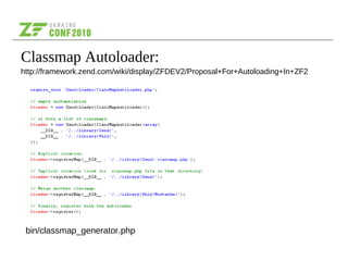 Classmap Autoloader:
http://framework.zend.com/wiki/display/ZFDEV2/Proposal+For+Autoloading+In+ZF2
bin/classmap_generator.php
 