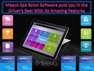 Meevo Spa Salon Software puts you in the
Driver’s Seat With its Amazing Features
 