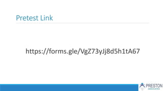Pretest Link
https://forms.gle/VgZ73yJj8d5h1tA67
 