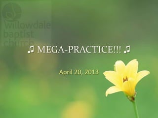 ♫ MEGA-PRACTICE!!! ♫
April 20, 2013
 