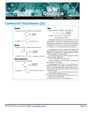 Portal de Estudos em Química (PEQ) – www.profpc.com.br Página 1
COMPOSTOS OXIGENADOS (II)
 