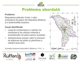 Problema abordată
Problema:
Degradarea pădurilor Codrii, a altor
ecosisteme de păduri din Republica Moldova
și a biodivers...