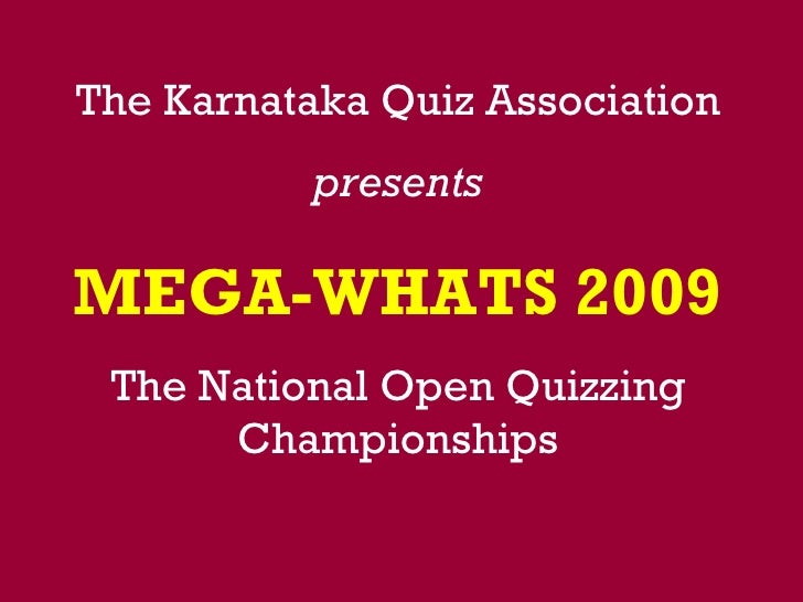 Mega Whats 2009 Final Answer Key