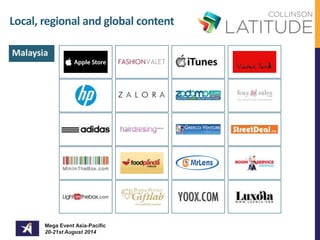 Local, regional and global content 
Malaysia 
Mega Event Asia-Pacific 
20-21st August 2014 
 