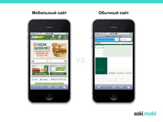 Мобильный сайт Обычный сайт
VS.
 