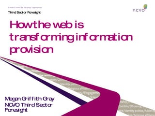 How the web is transforming information provision Megan Griffith Gray NCVO Third Sector Foresight 