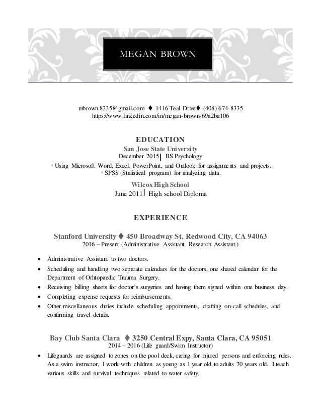 megan brown resume 2017