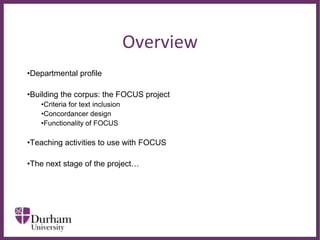 The FOCUS Project | PPTX