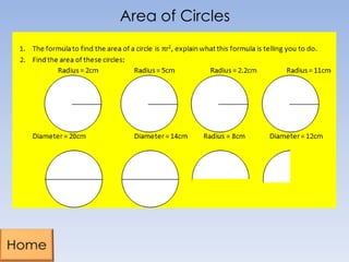 Area of Circles
 