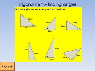 Trigonometry- finding angles
 