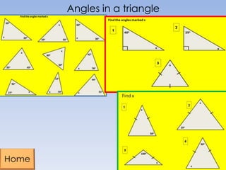Angles in a triangle
 