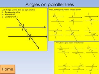 Angles on parallel lines

 