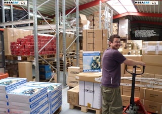 ■ Im 600 Quadratmeter großen Lager
                                                                                                                        bereitet einer der 3 Lagermitarbeiter
                                                                                                                        eine Palette für einen Kunden vor. Links
                                                                                                                        im Bild Verpackungen mit den sich
                                                                                                                        selbst ausrichtenden Campingantennen,
                                                                                                                        die ein besonderes Schwergeicht im
                                                                                                                        Angebot von MEGASAT haben.




120 TELE-satellite — Global Digital TV Magazine — 08-09/201 — www.TELE-satellite.com
                                                          1                            www.TELE-satellite.com — 08-09/201 — TELE-satellite — Global Digital TV Magazine
                                                                                                                        1                                                 121
 