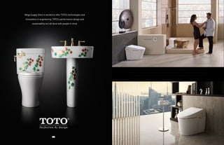 Mega Supply Store is excited to offer TOTO’s technologies and
innovations in engineering. TOTO’s performance design and
sustainability are all done with people in mind.
The ultimate in luxury and elegance coupled with unrivaled TOTO research and development,
this Neorest features highly technologically advanced features, including automatic lid operation,
Cyclone flushing system, remote control operation, nightlight and SanaGloss, an
extraordinarily smooth, ion-barrier surface to keep your toilet bowl clean.
18
 