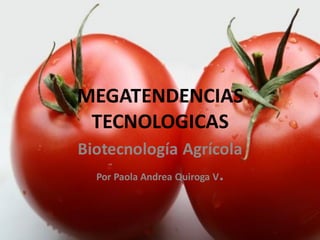 MEGATENDENCIAS
TECNOLOGICAS
Biotecnología Agrícola
Por Paola Andrea Quiroga V.
 