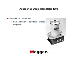  Estándar de Calibración
• Para calibración de pérdidas o Factor de
Disipación.
Accesorios Opcionales Delta 4000
76
 