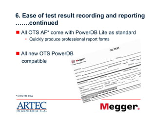 Megger regidez dielectrica oil test- OTS seminar | PDF