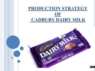 PRODUCTION STRATEGY
OF
CADBURY DAIRY MILK

 