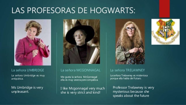 Los profesores de Hogwarts