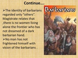 Topic :Critical note on waiting for Barbarian | PPTX