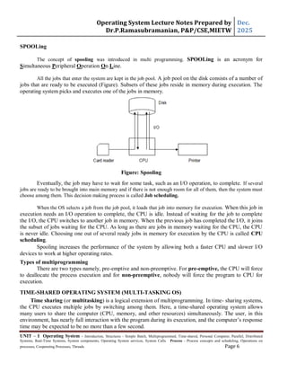JNTUH R25 regulation, Unit 1 lecture notes for OS | PDF