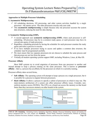 JNTUH Operating system syllabus unit 2 Lecture Notes | PDF