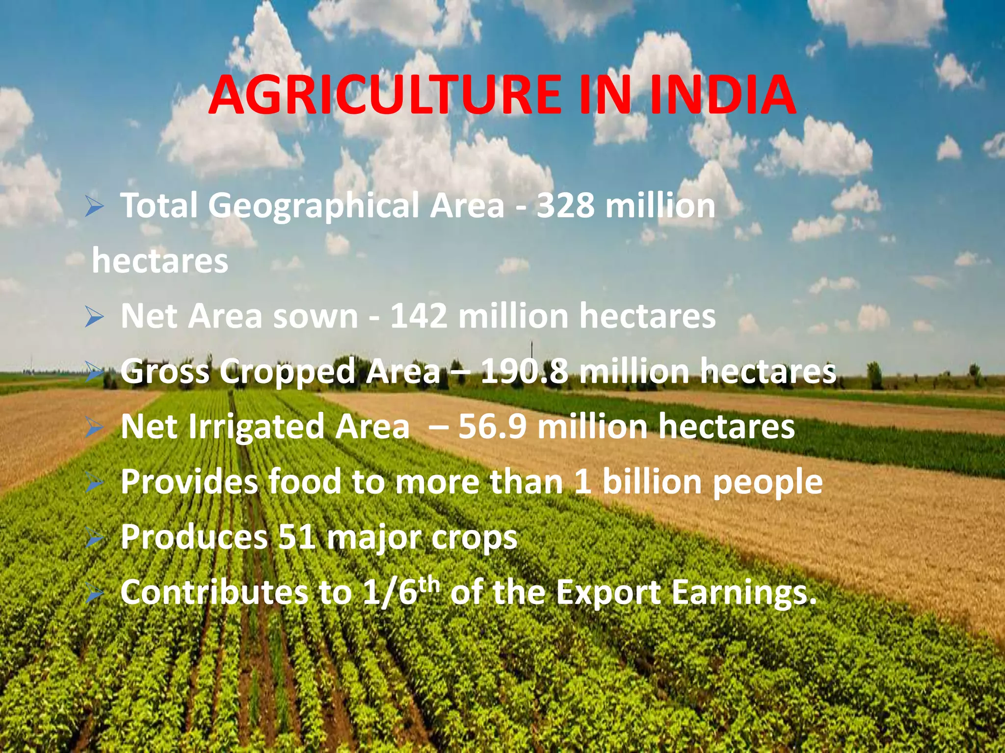 Role Of Agriculture in Indian Economy | PPTX