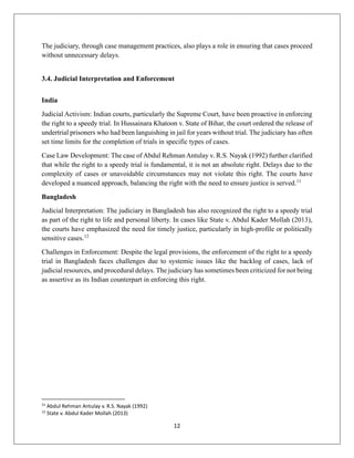 Speedy trial under the civil Justice system: A comparative Analysis
