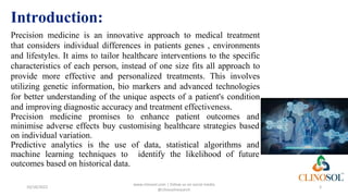 Machine Learning Algorithms for Predictive Analytics in Precision ...