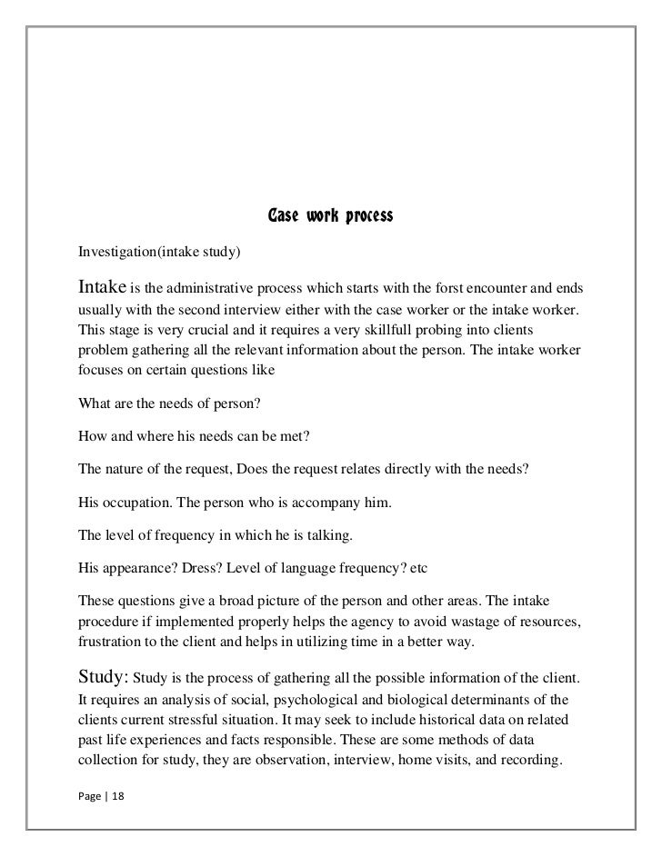 social work case study paper example