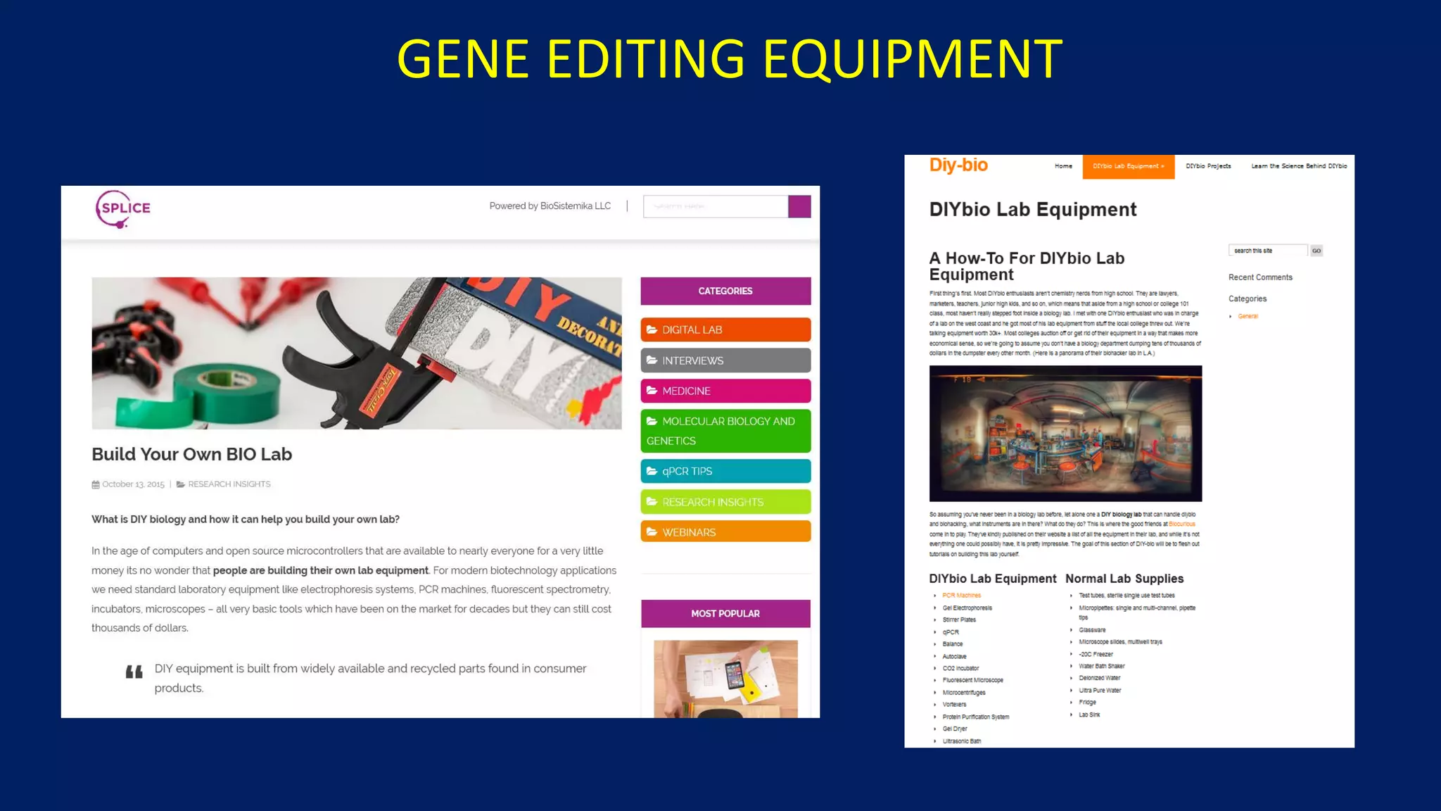 GENE EDITING EQUIPMENT