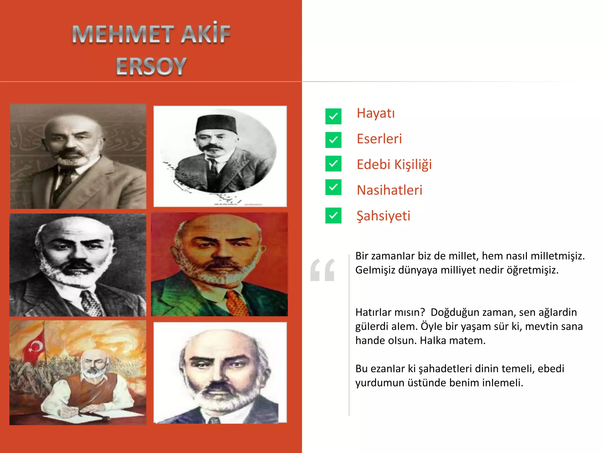 Mehmet Akif Ersoy Hayatı - Eserleri | PPTX