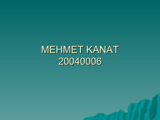MEHMET KANAT 20040006 