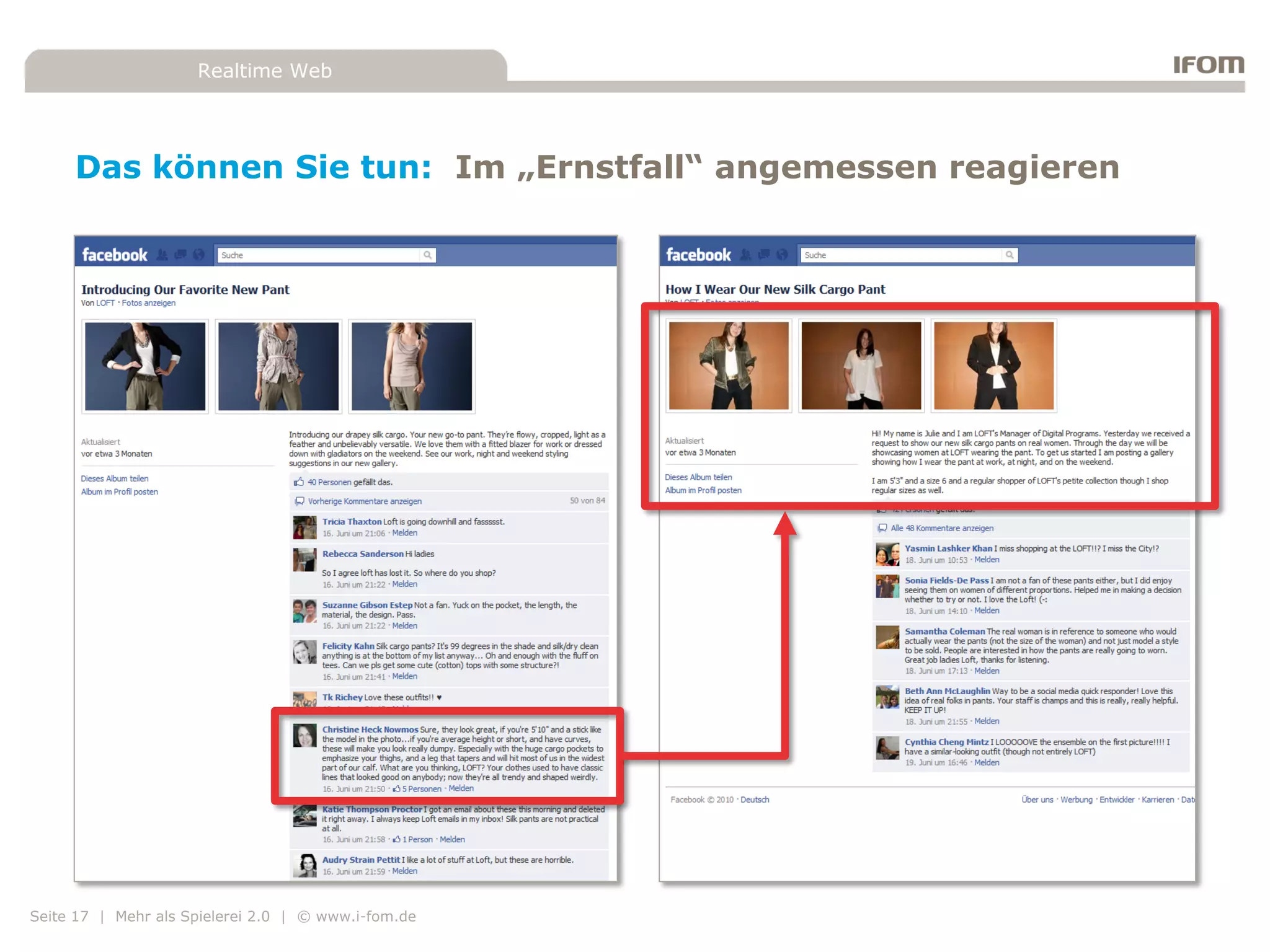 Realtime Web




     Das können Sie tun: Im „Ernstfall“ angemessen reagieren




Seite 17 | Mehr als Spielerei 2.0 | © www.i-fom.de
 