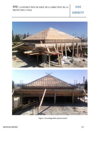 PFE : CONSTRUCTION DE SEIGE DE LA DIRECTION DE LA
PROTECTION CIVILE
UAS
ESPIETT
MEDIOUNI MEHREZ 137
Figure : ferraillagedalle pleine incliné
 