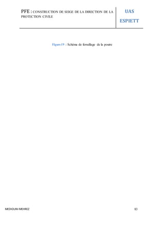 PFE : CONSTRUCTION DE SEIGE DE LA DIRECTION DE LA
PROTECTION CIVILE
UAS
ESPIETT
MEDIOUNI MEHREZ 83
Figure19 : Schéma de ferraillage de la poutre
 