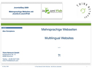 Mehrsprachige Websites mit Joomfish und Joomla, Präsentation auf dem Joomla!Day 2009 Deutschland
