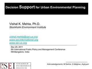 Decision Support for Urban Environmental Planning | PPTX