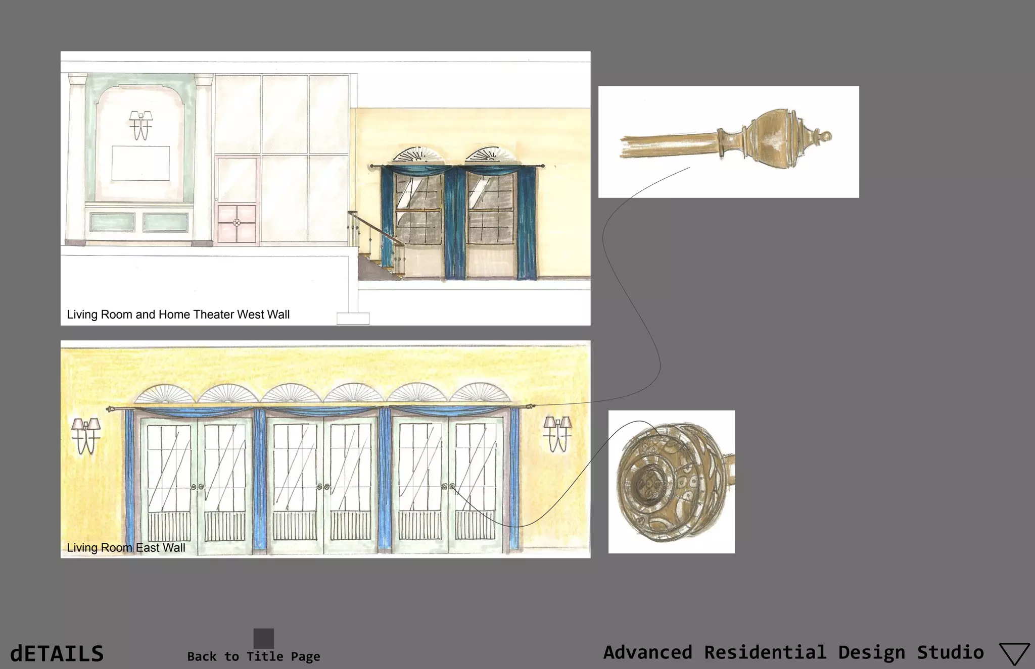 Living Room and Home Theater West Wall




    Living Room East Wall




dETAILS                     Back to Title Page   Advanced Residential Design Studio
 