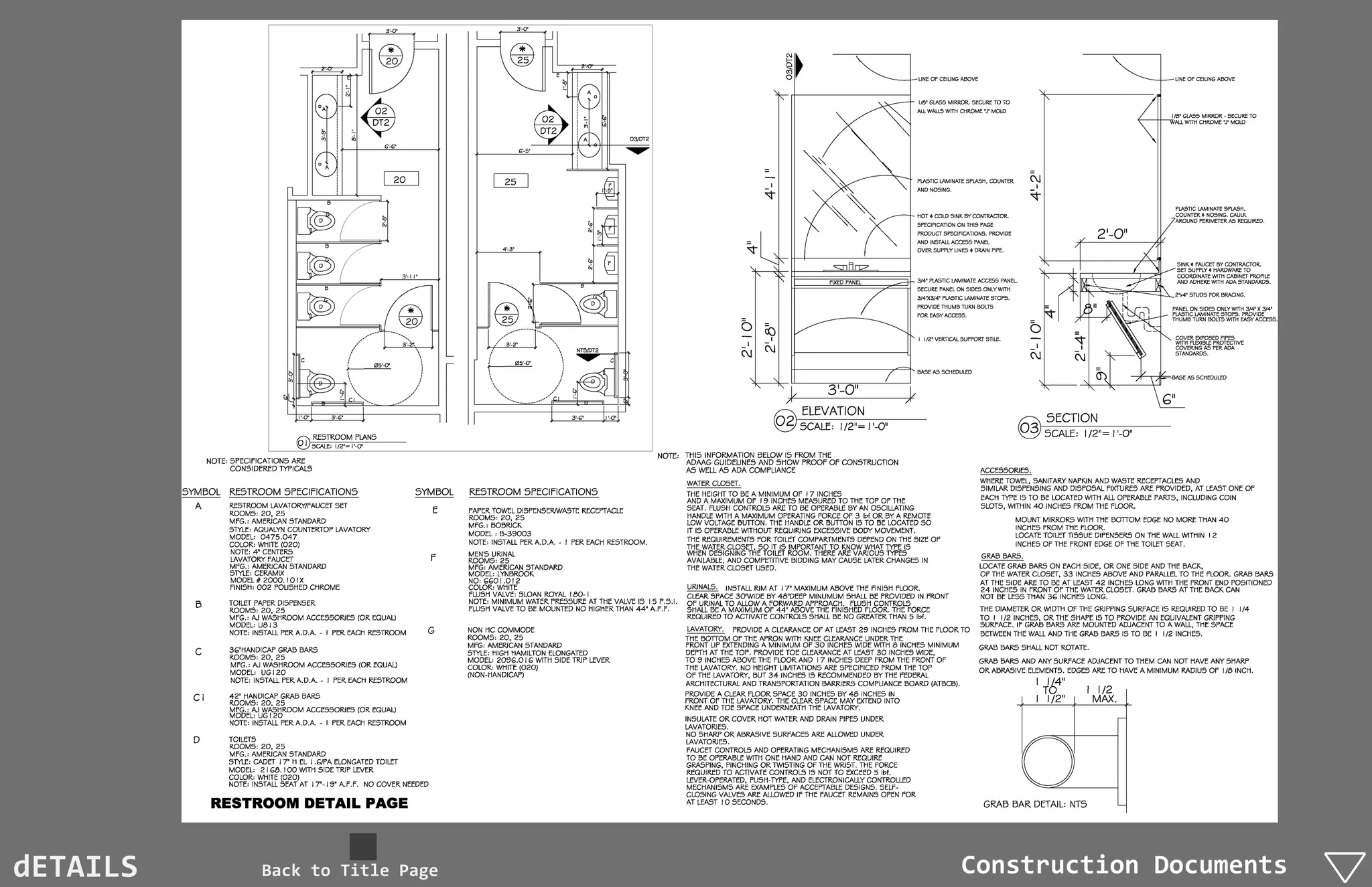 dETAILS   Back to Title Page   Construction Documents
 