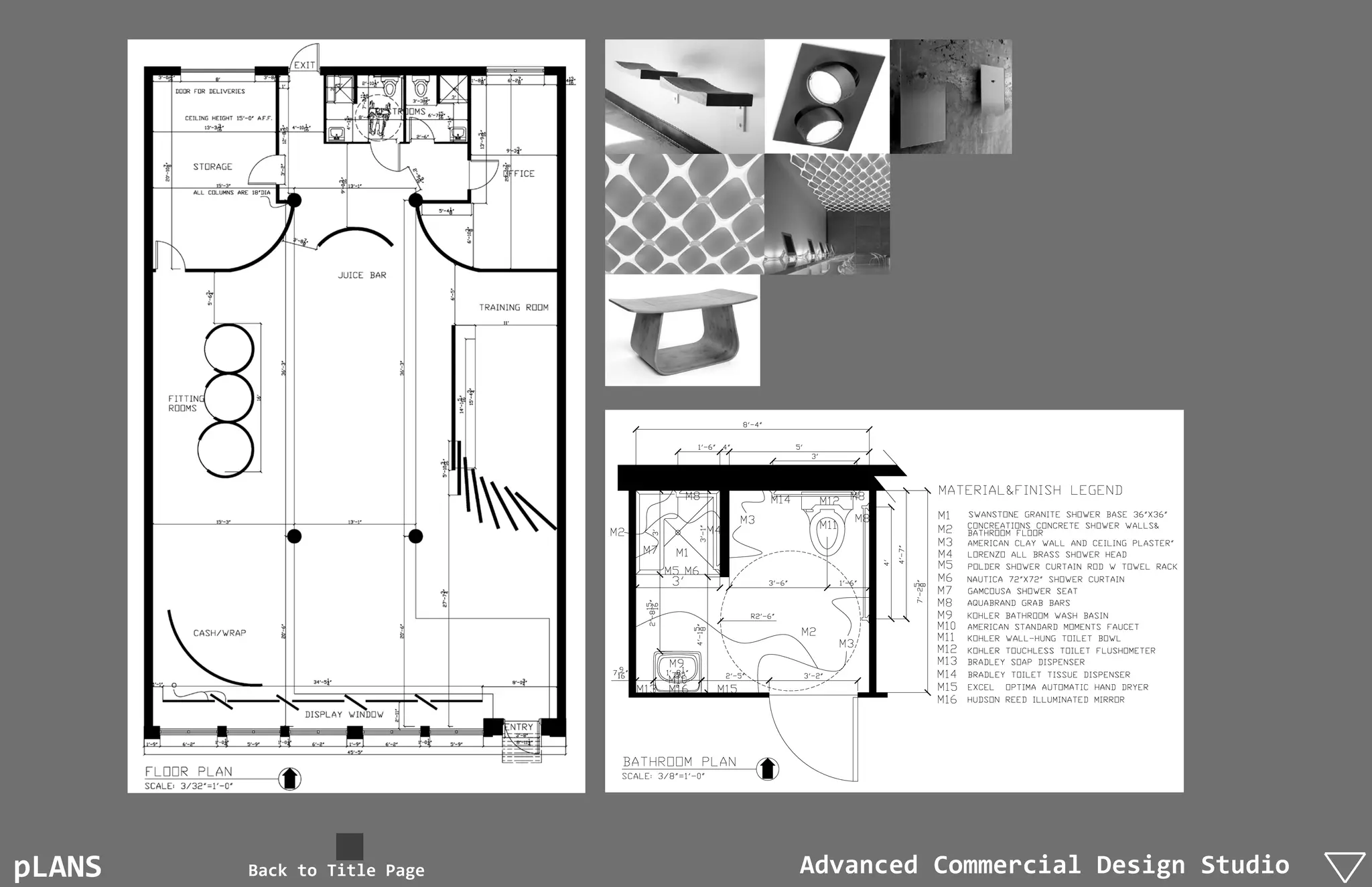pLANS   Back to Title Page   Advanced Commercial Design Studio
 