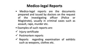 Introduction to Forensic Science: Medical Evidences | PPTX