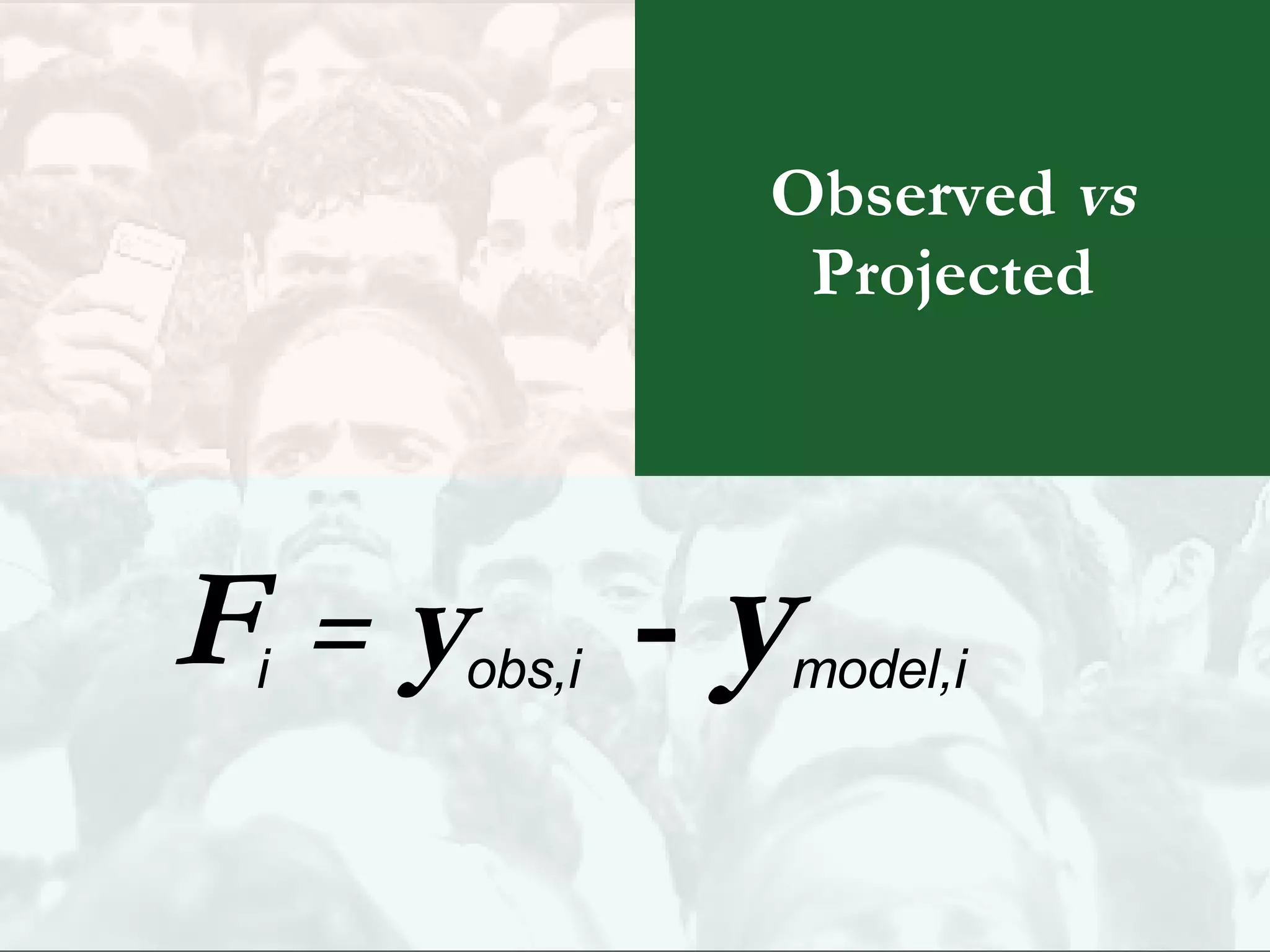 Observed  vs  Projected F i   =  y obs,i   -  y model,i   