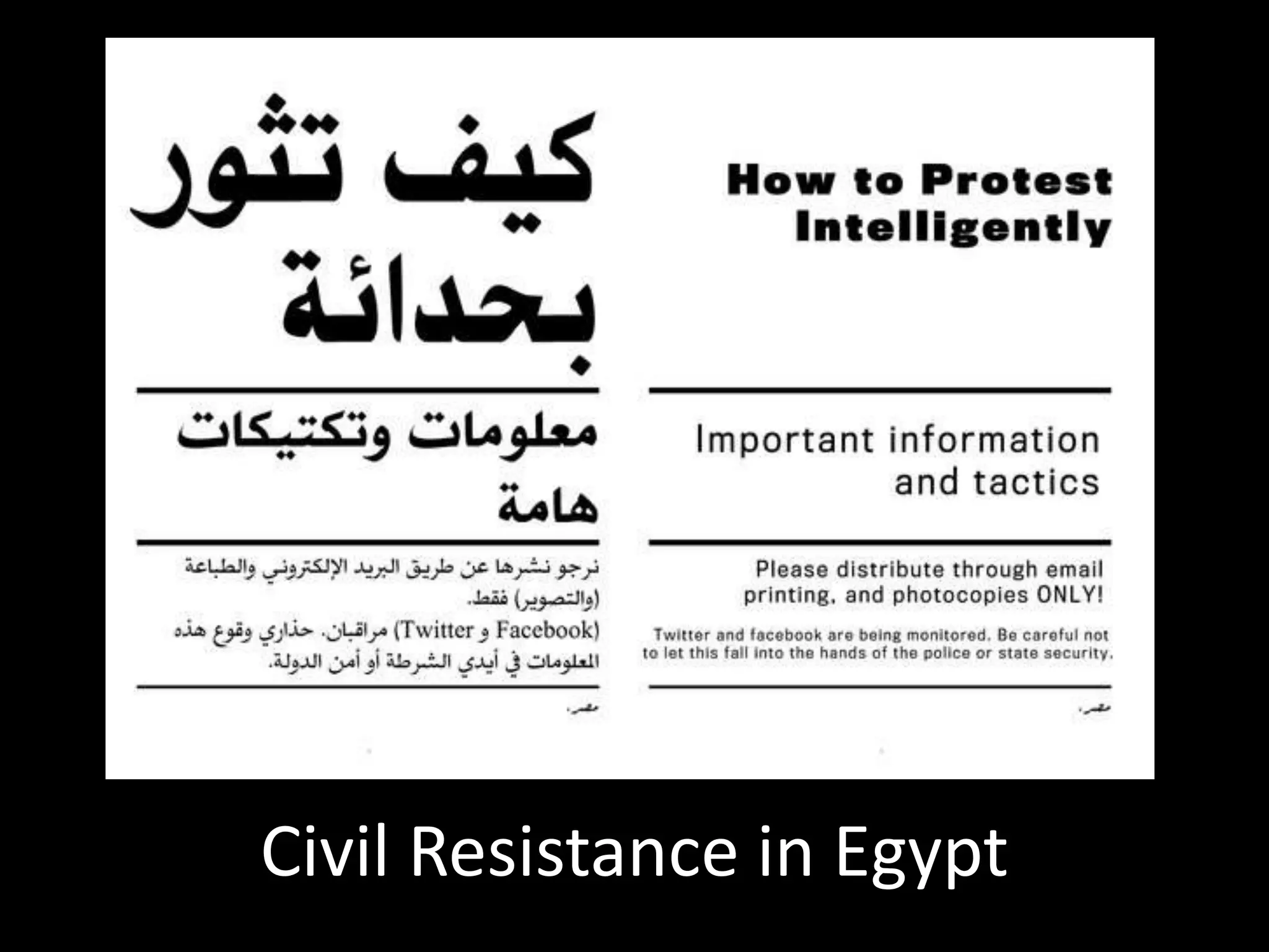 Civil Resistance in Egypt