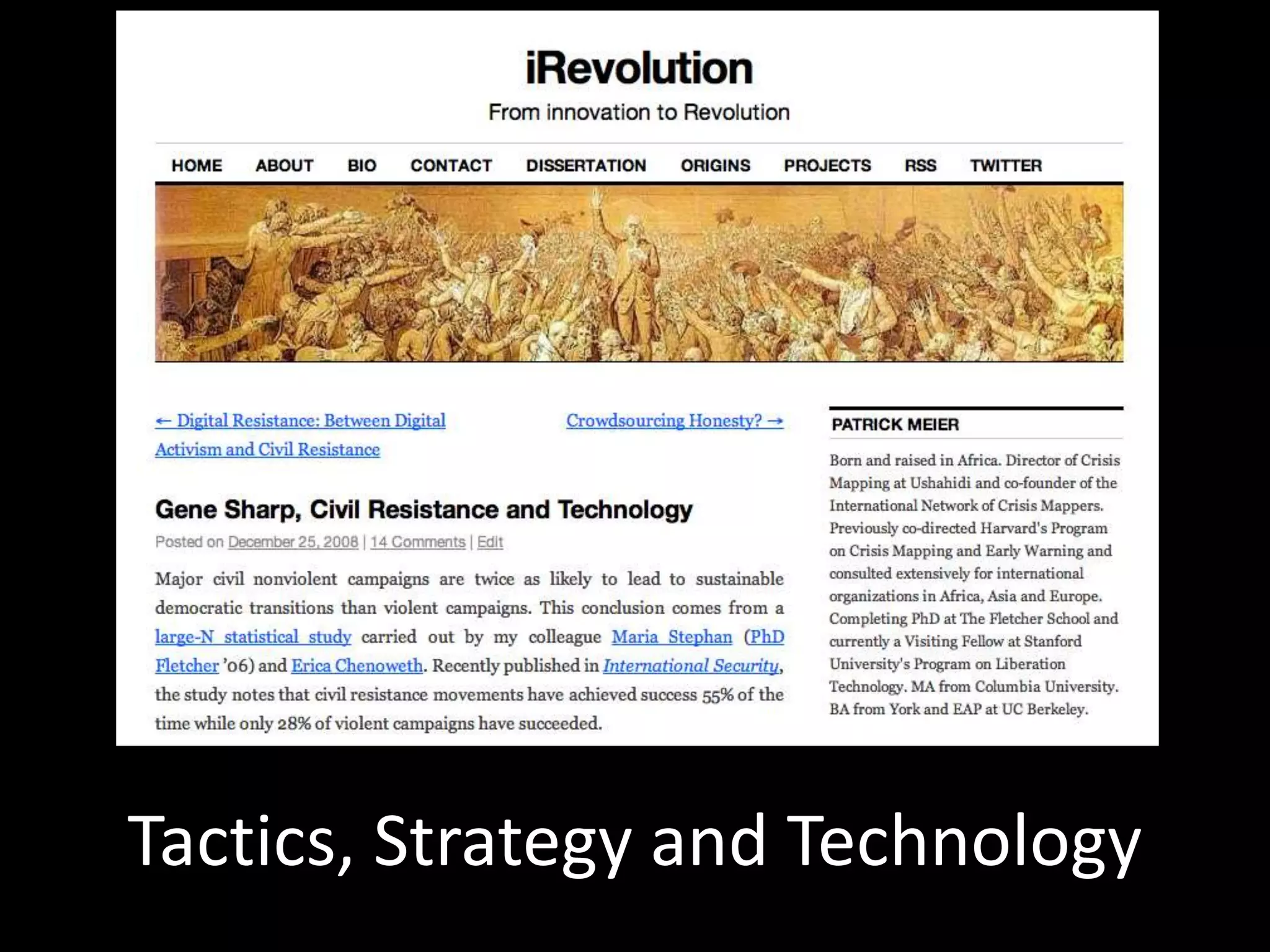 Tactics, Strategy and Technology