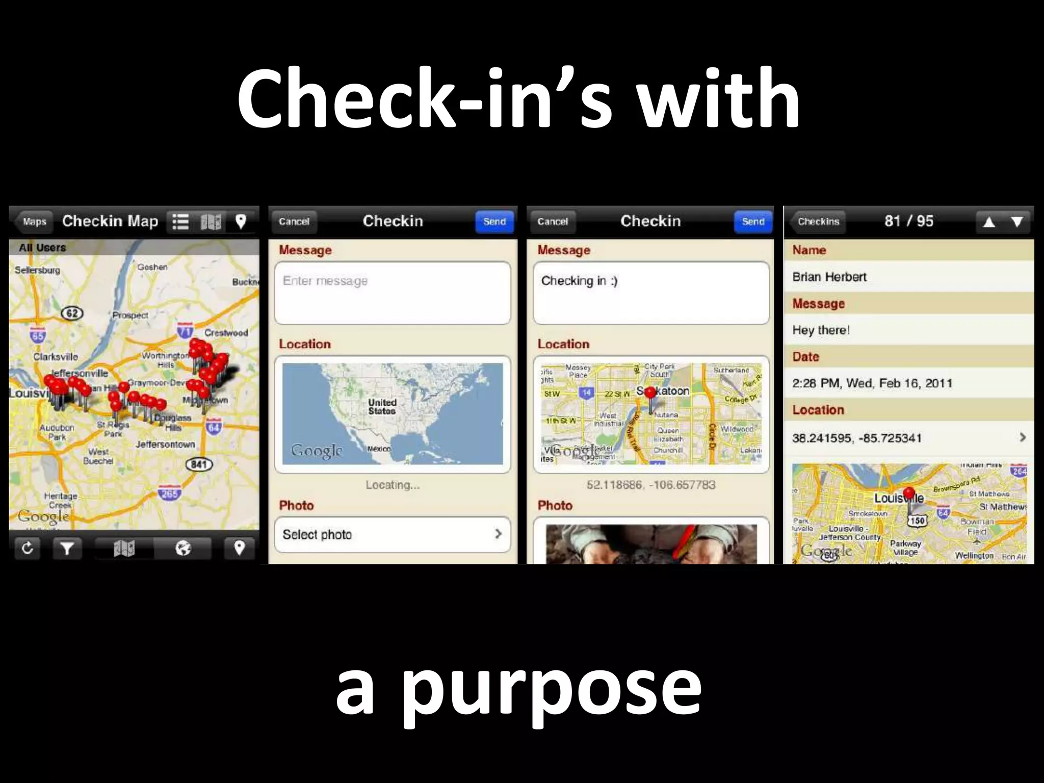 Check-in’s witha purpose