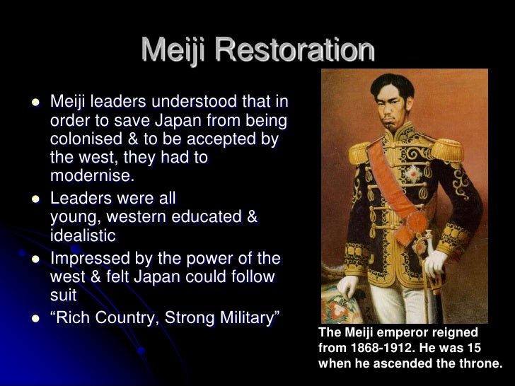 meji restoration Restoration of imperial rule in japan this page was last edited on 15 april 2018, at 03:20 all structured data from the main and property namespace is available under the creative commons. meji restoration Restoration of imperial rule in japan this page was last edited on 15 april 2018, at 03:20 all structured data from the main and property namespace is available under the creative commons.
